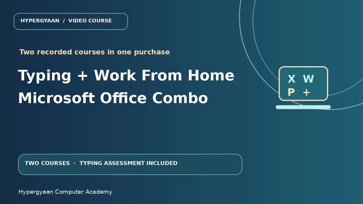 Typing Certification, Work From Home & Microsoft Office Combo
